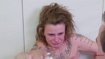 play He makes her give a forced blowjob but she feels sick and vomits in the bowl
