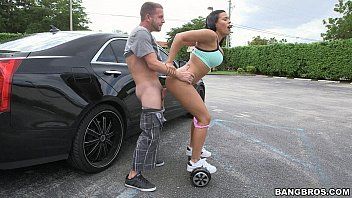 play beautiful on hover board blowjob in publication between cars